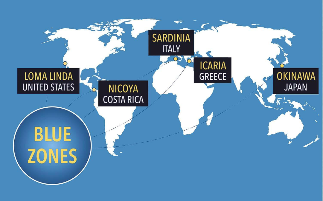 World Blue Zones Map
